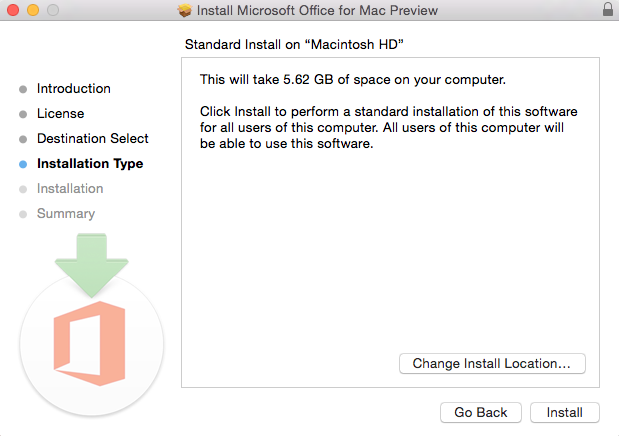 i cant install office 2008 for mac